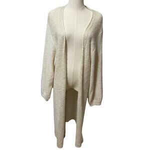 Long Ivory Sweater Duster Sz L